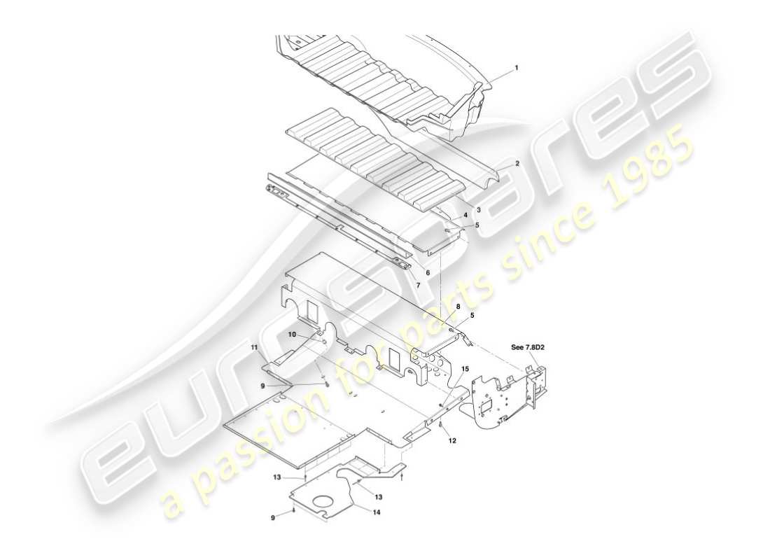 aston martin vanquish (2003) deflectores y escudos térmicos diagrama de piezas