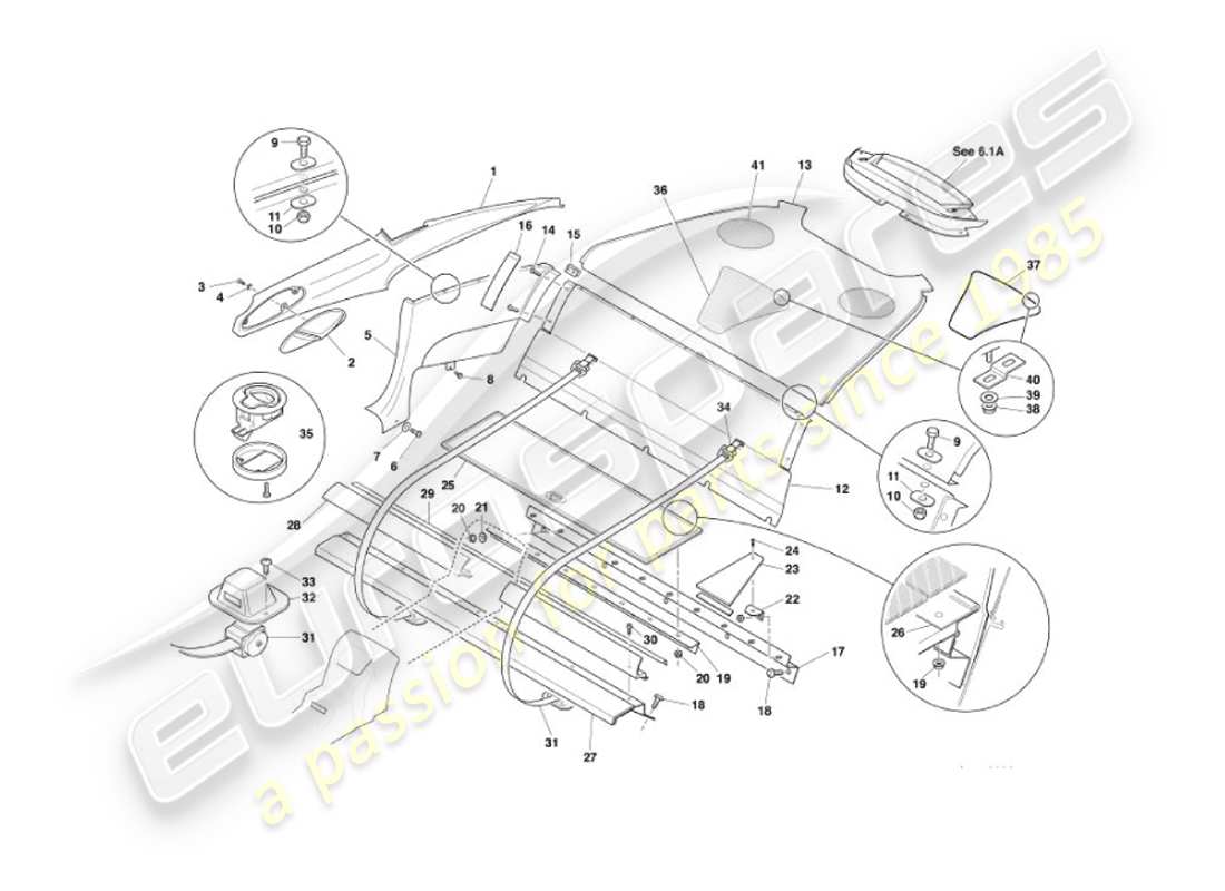 aston martin vanquish (2002) borde trasero, diagrama de pieza 2 + 0