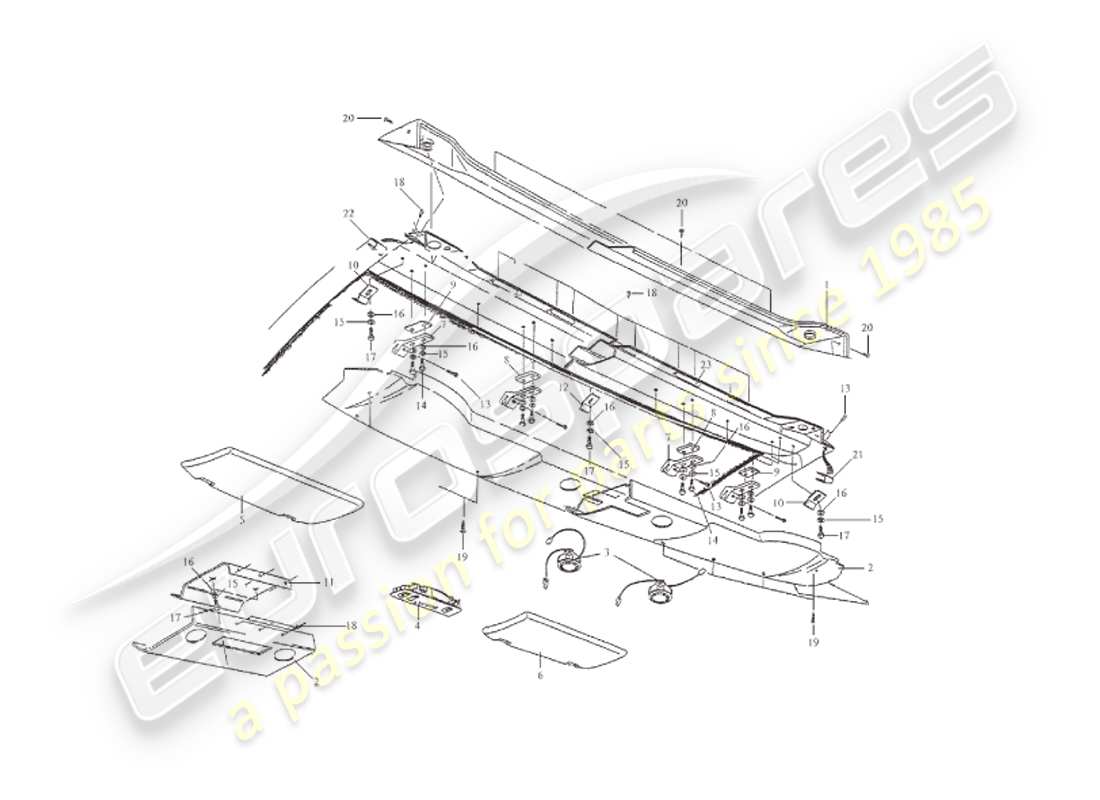 aston martin v8 virage (1999) riel de cabecera, volante diagrama de piezas