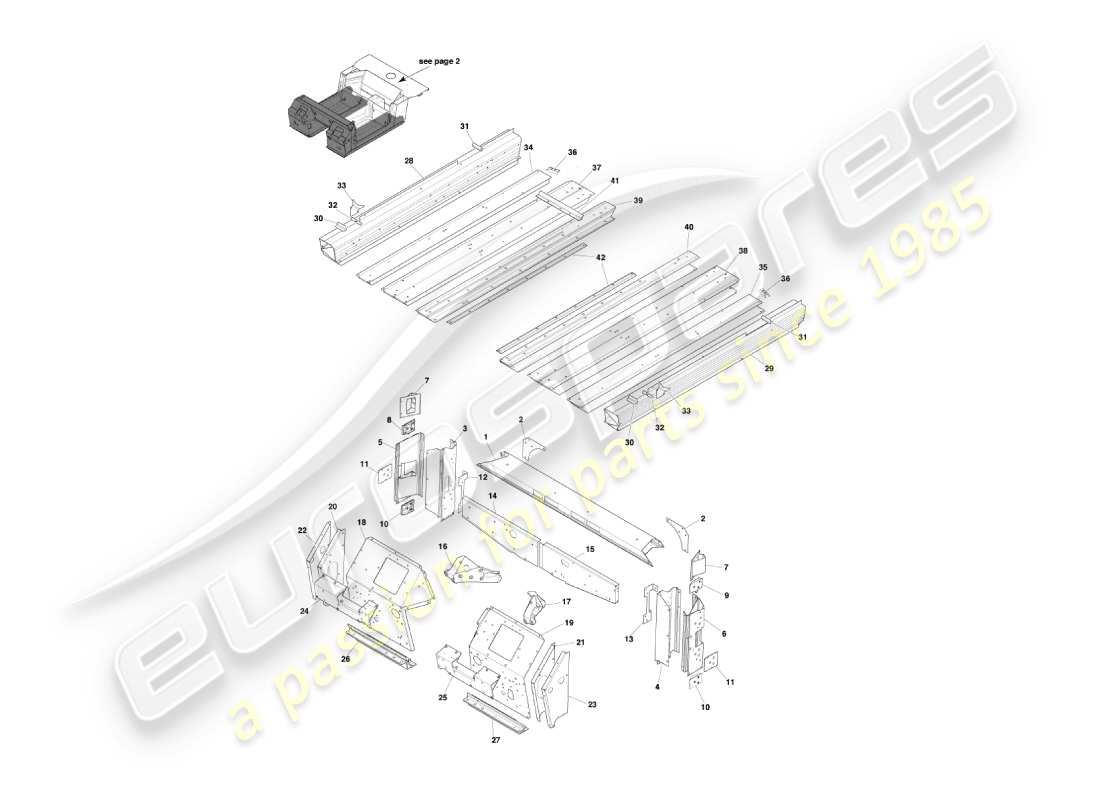 aston martin vanquish (2006) diagrama de pieza de debajo de la carrocería 1