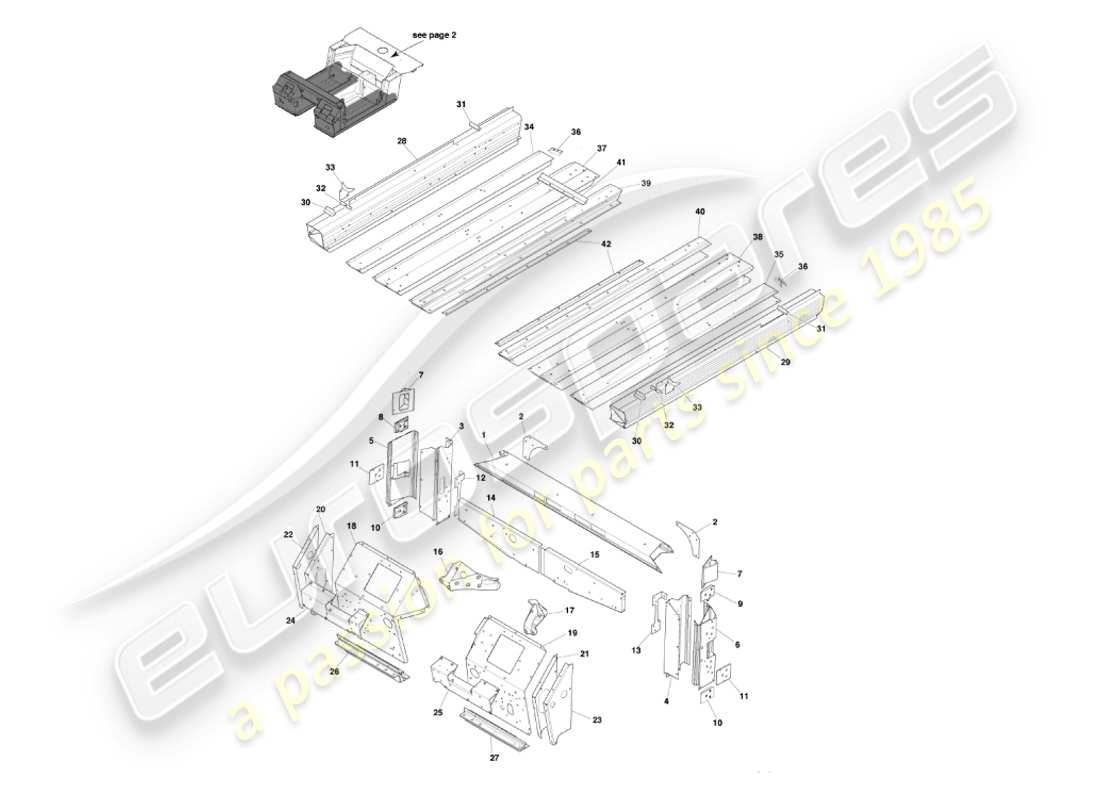 aston martin vanquish (2003) underbody1 diagrama de piezas