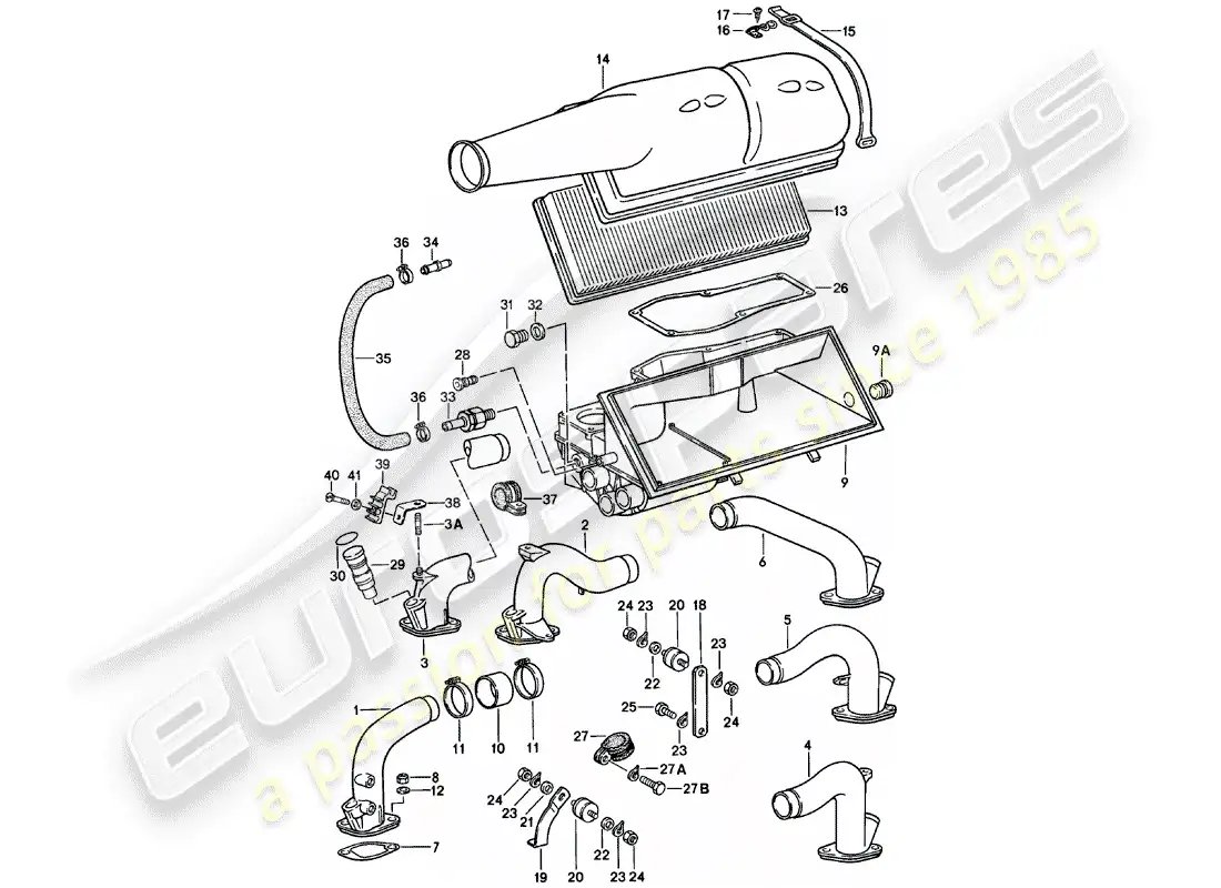 un diagrama de piezas del catálogo de piezas porsche 911