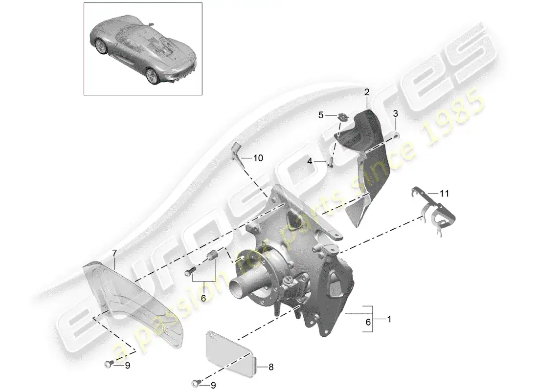diagrama de pieza que contiene el número de pieza 4e0927804f