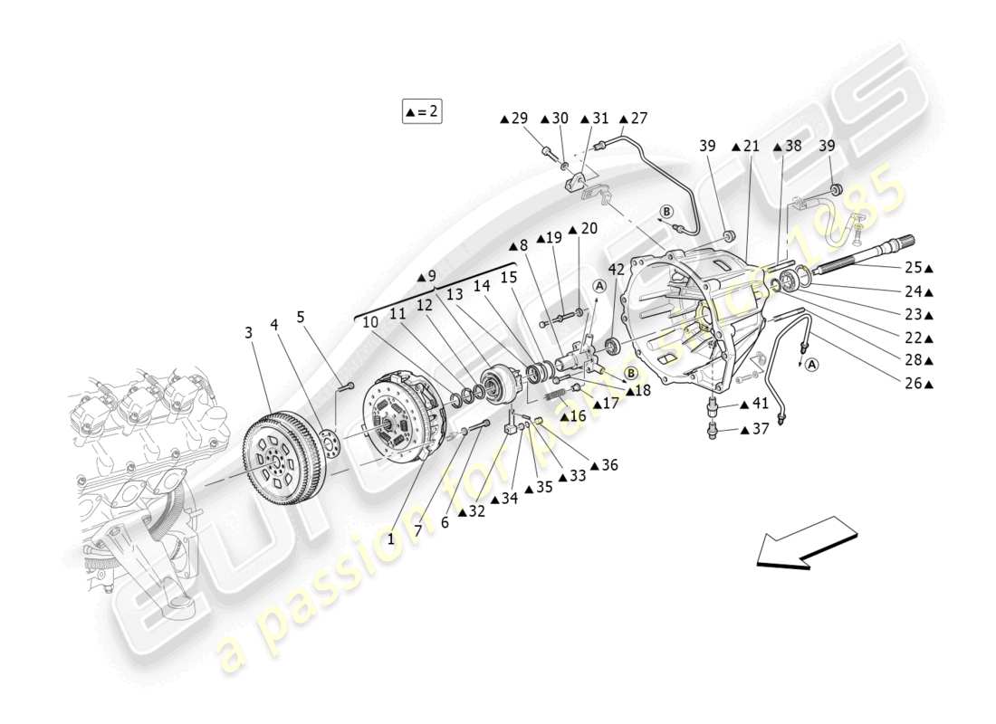 un diagrama de piezas del catálogo de piezas maserati granturismo mc stradale (2011)