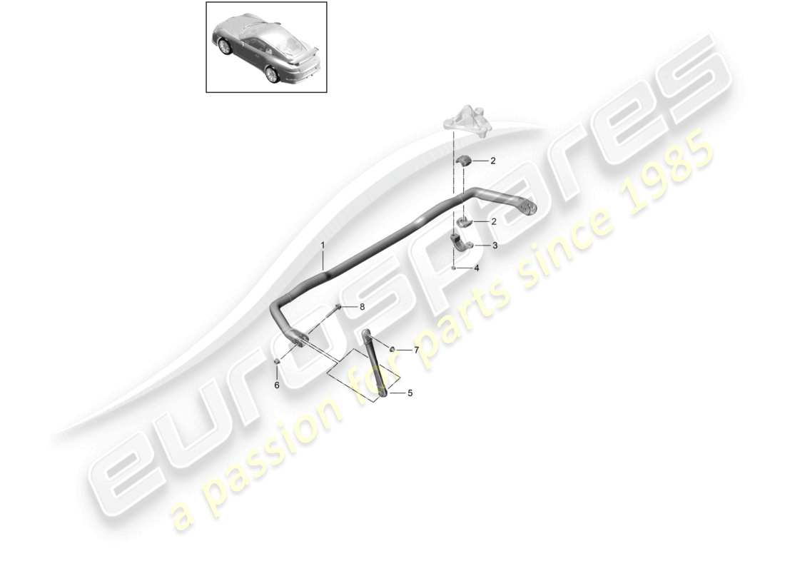 porsche 2021 (991-2 r/gt3/rs) barra estabilizadora d - mj 2018>> diagrama de piezas