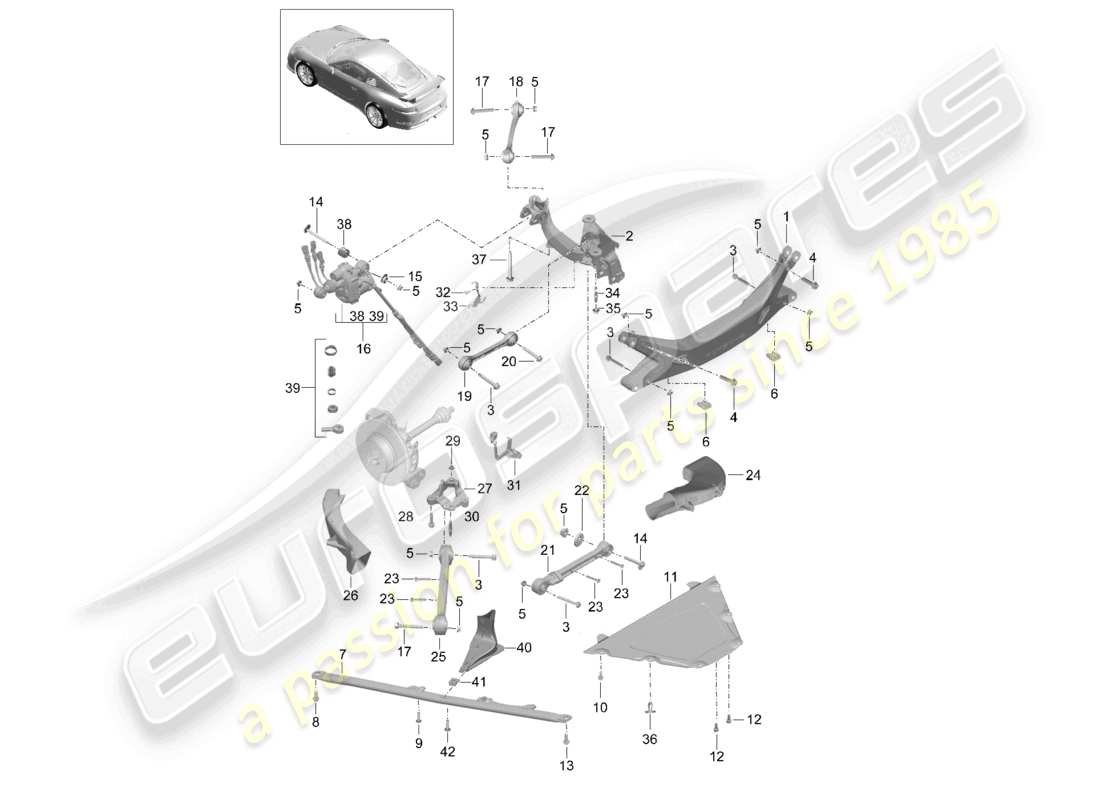 porsche 2021 (991-2 r/gt3/rs) travesaño pieza lateral guía d - mj 2018>> diagrama de piezas