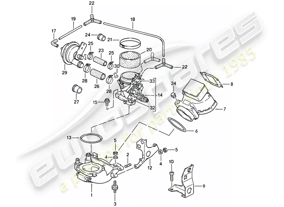 porsche 1985 (928) l-jetronic - 1 - - d >> - mj 1984 diagrama de piezas