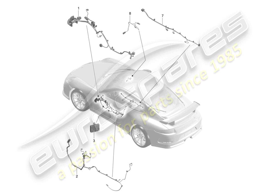 porsche 2021 (991-2 r/gt3/rs) cableados de puertas consola central guantera unidades de control de puertas d >>- mj 2017 diagrama de piezas