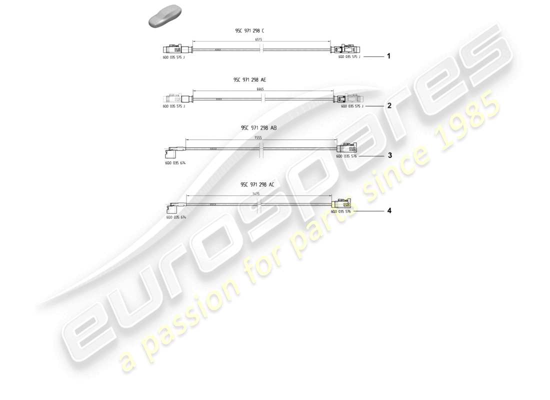 porsche 2025 (macan-e) diagrama de piezas de la línea de conexión de datos
