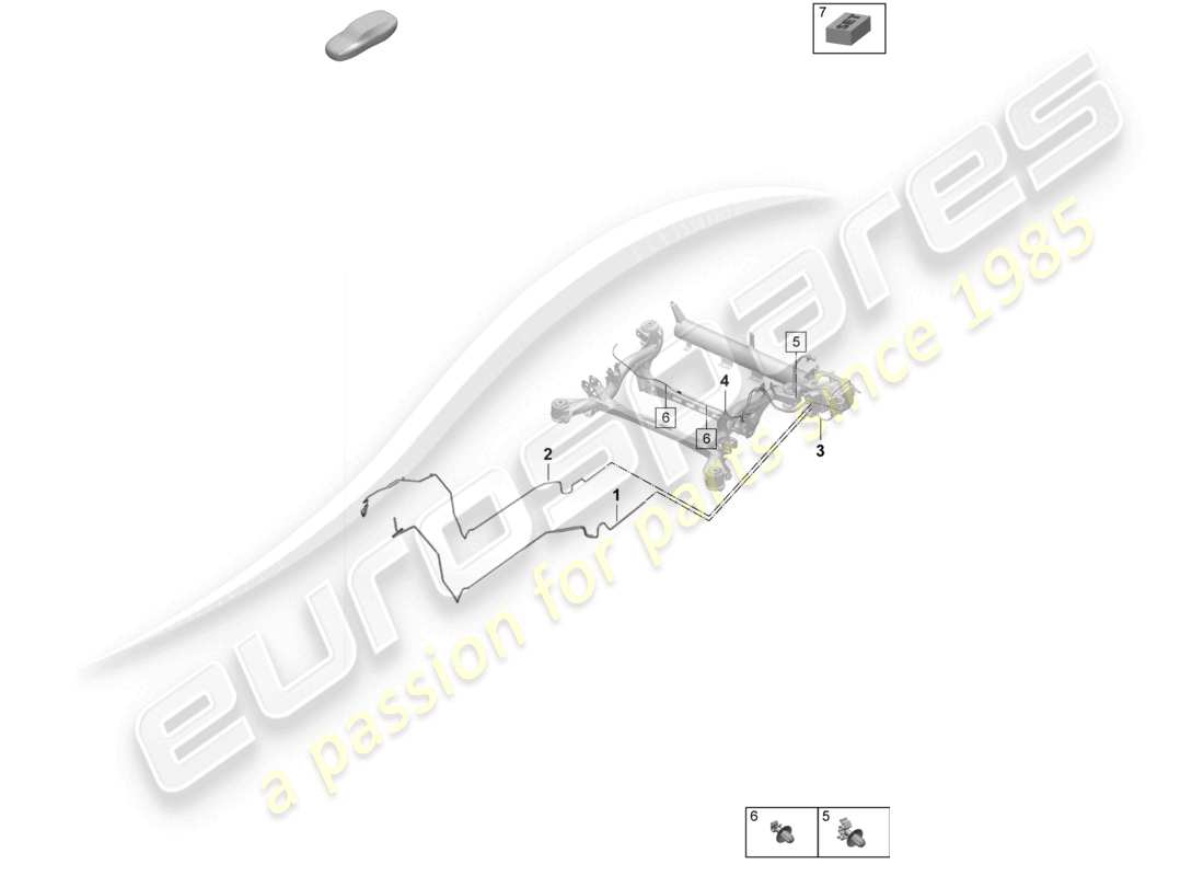 porsche 2024 (macan-e) diagrama de piezas del suministro de aire de la suspensión adaptativa
