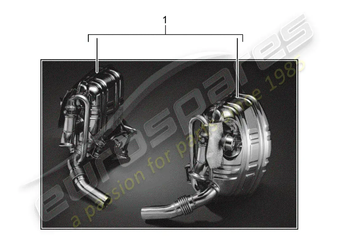 porsche 1990 (tequipment) sistema de escape diagrama de piezas