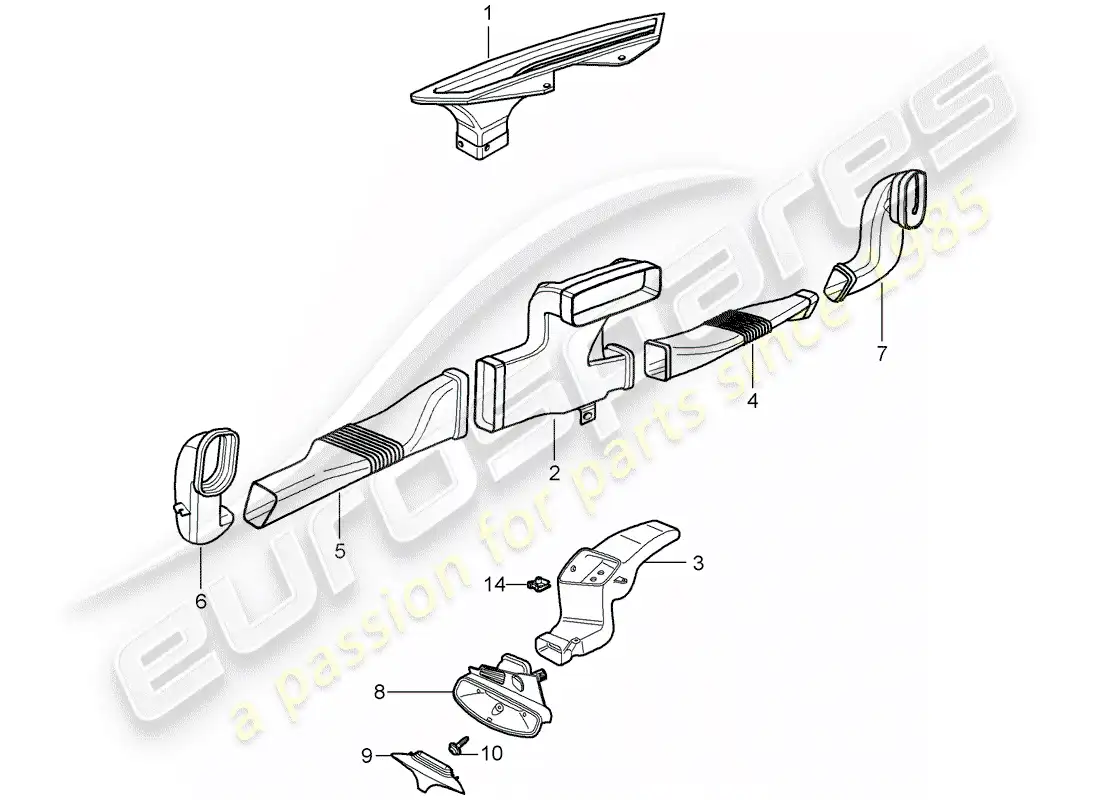 porsche 2008 (987 cayman) calentador diagrama de piezas