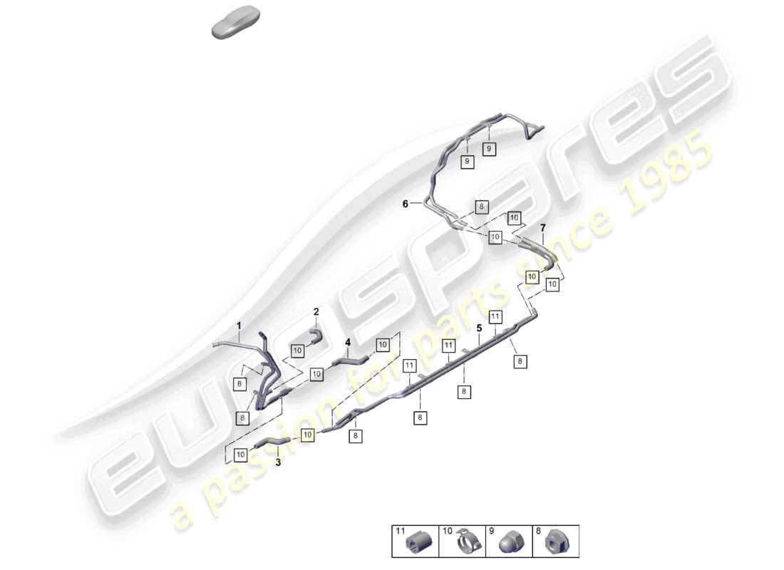 porsche 2024 (cayenne e3 pa) calentador sistema de enfriamiento de batería para vehículos con propulsión híbrida diagrama de piezas