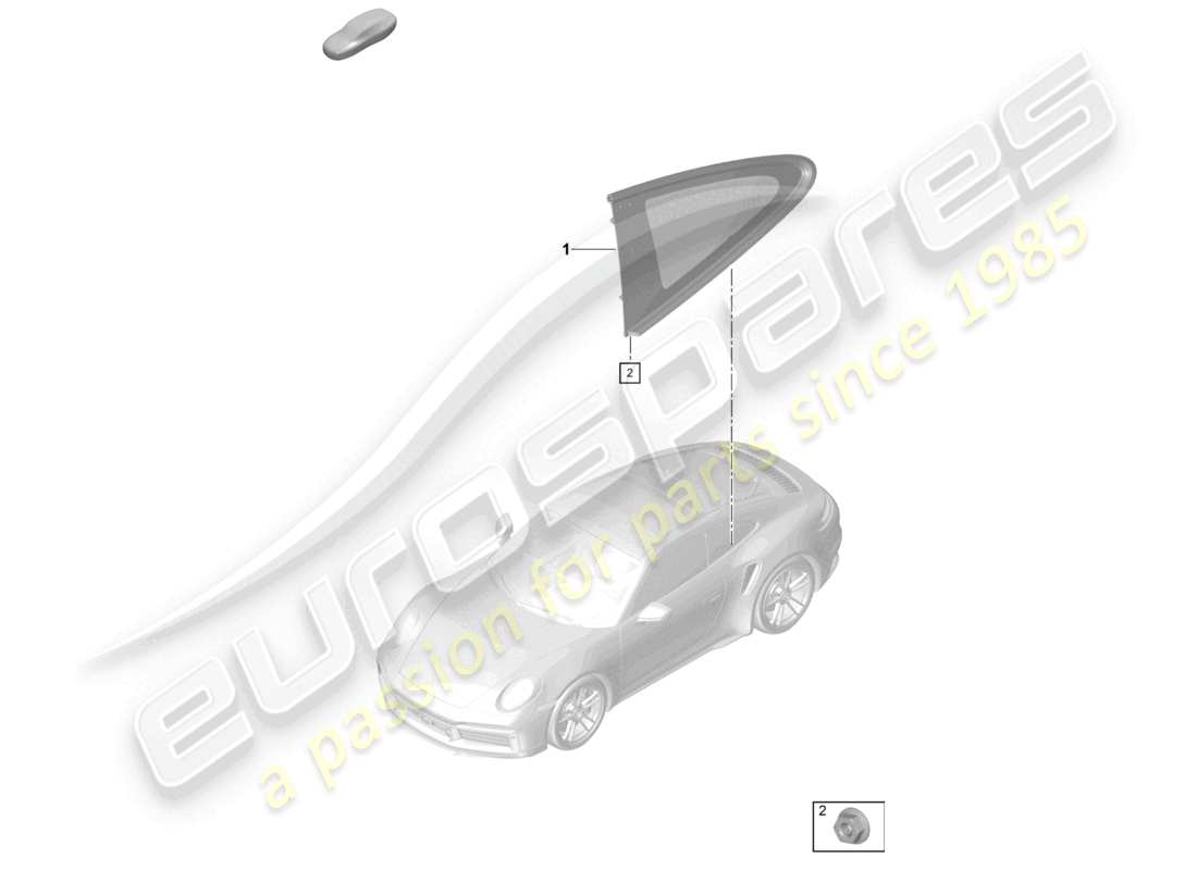 porsche 2021 (992-1 turbo / s) diagrama de piezas de la ventana lateral