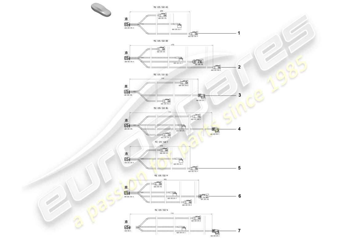 porsche 2024 (macan-e) diagrama de piezas de la línea de conexión aérea