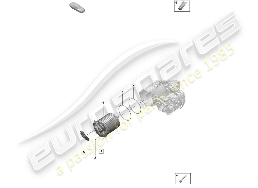 porsche 2025 (macan-e) motor de tracción para accionamiento eléctrico unidad de rotor diagrama de piezas del eje trasero