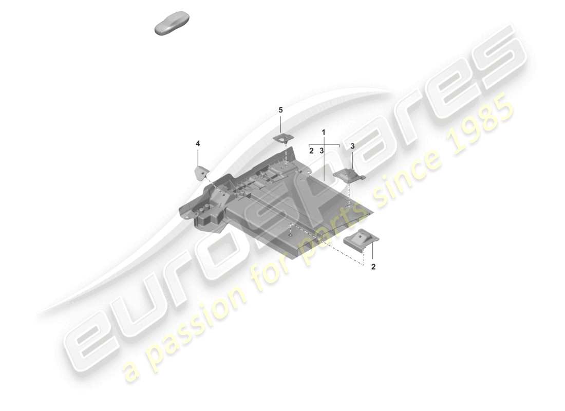 porsche 2026 (992-2 turbo / s) diagrama de piezas de la placa inferior del soporte del asiento