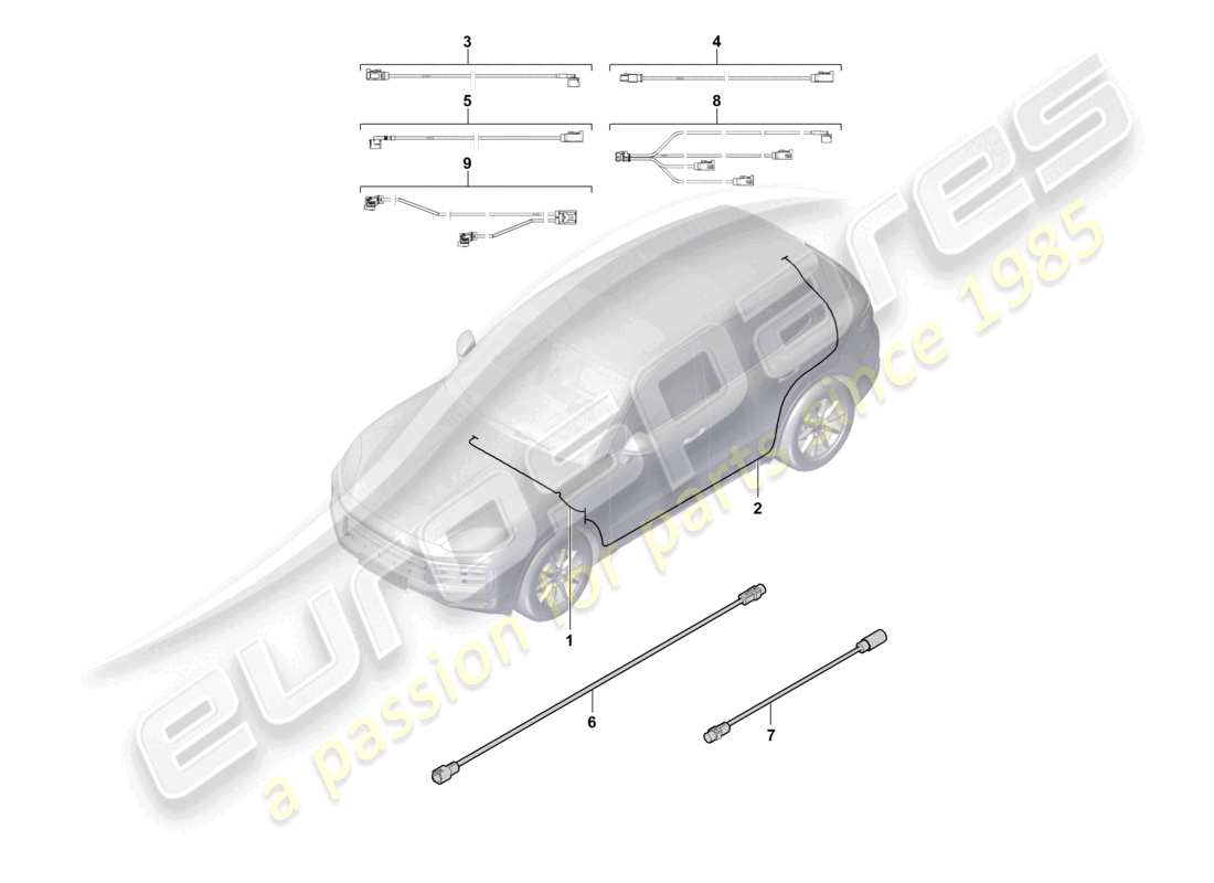 porsche 2024 (cayenne e3 pa) diagrama de piezas de la línea de conexión aérea