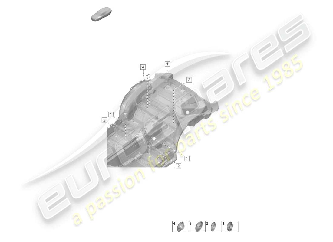 porsche 2025 (992-2 turbo / s) tapones para carrocería trasera, interior diagrama de piezas de la parte trasera de la carrocería del coche