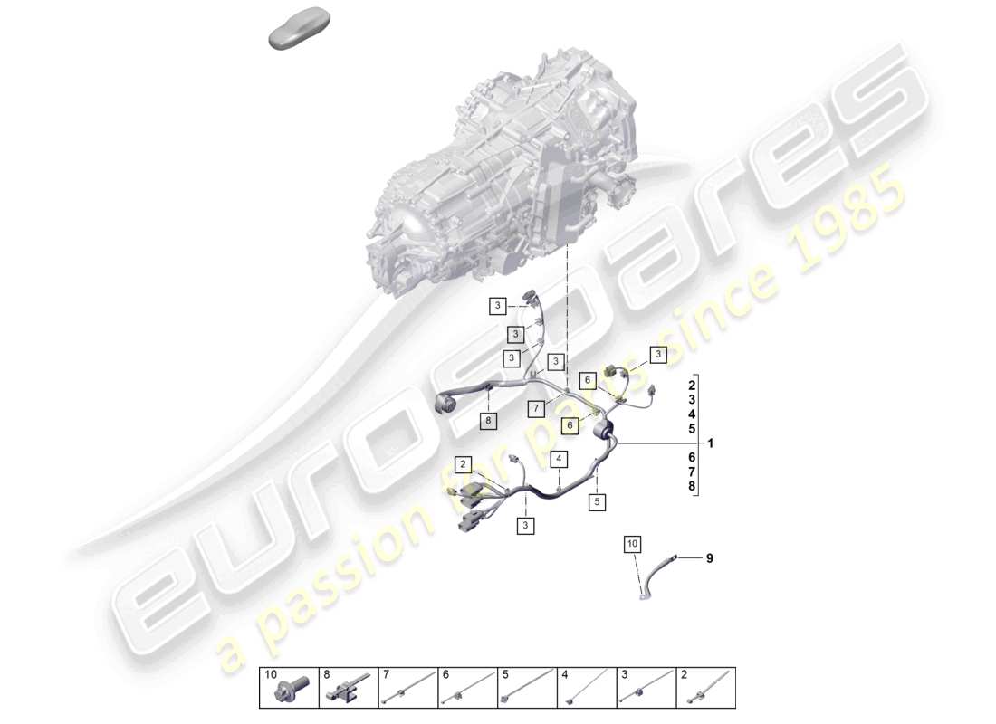 porsche 2024 (992-2) mazo de cables para caja de cambios diagrama de piezas