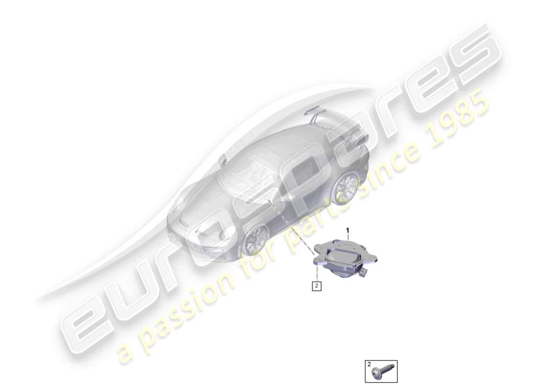 porsche 2026 (992-2 gt3) diagrama de partes del altavoz subwoofer