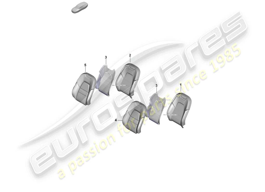 porsche 2024 (cayenne e3 pa) parte de espuma funda de respaldo asiento estándar diagrama de piezas