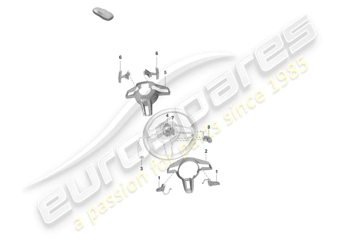 porsche 2025 (cayenne e3 pa) volante piezas individuales diagrama de piezas