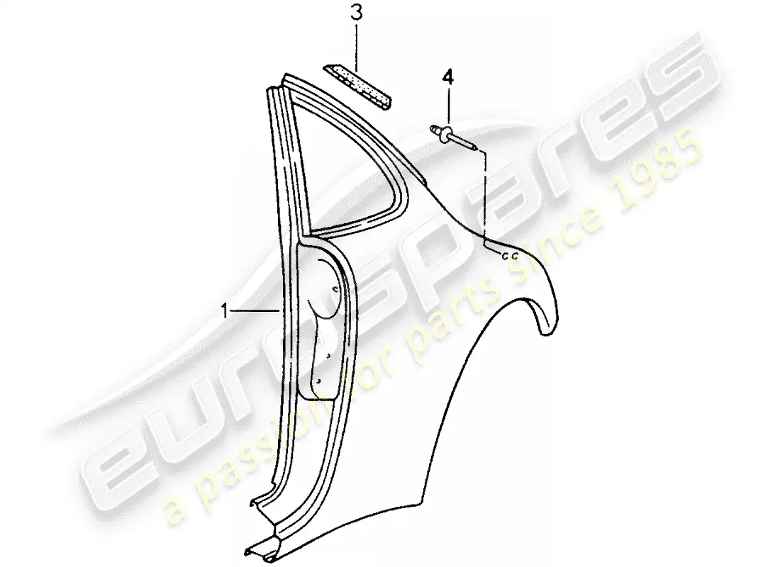 porsche 1995 (993) panel lateral diagrama de piezas