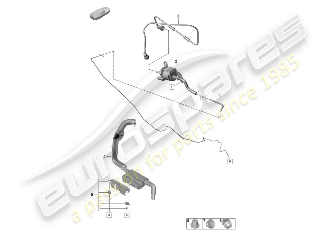 porsche 2022 (panamera 971-2) diagrama de piezas del sistema de suministro de combustible y del sistema de escape del calentador auxiliar
