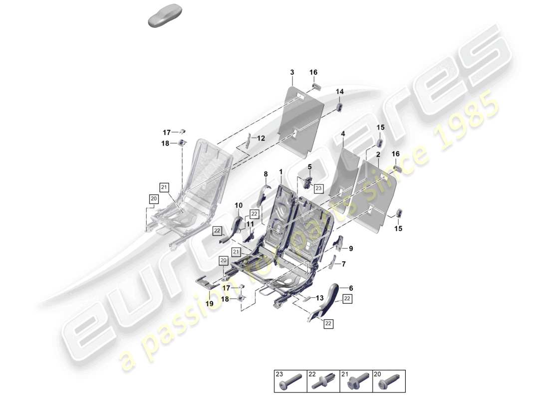 porsche 2025 (cayenne e3 pa) respaldo del asiento trasero accesorios para asiento cómodo diagrama de piezas