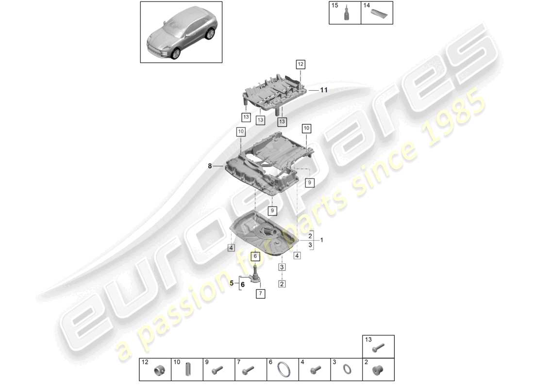 porsche 2021 (macan) cárter de aceite de la carcasa conductora de aceite diagrama de piezas