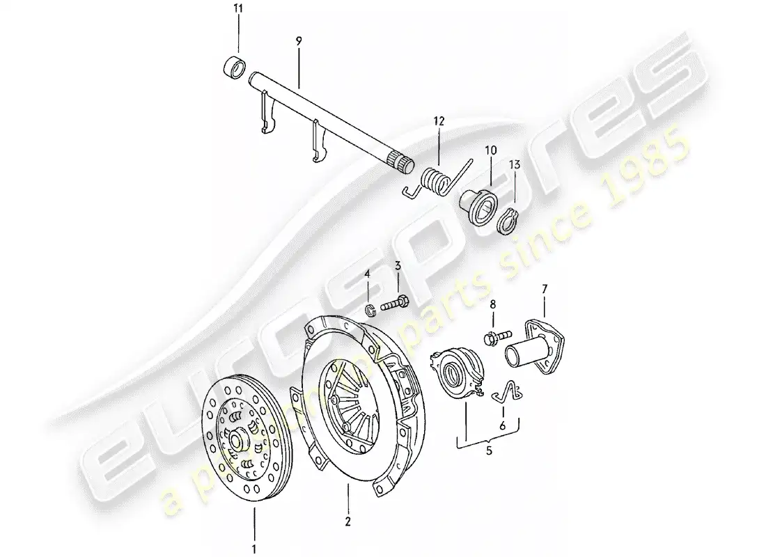 porsche 1984 (924) embrague diagrama de piezas