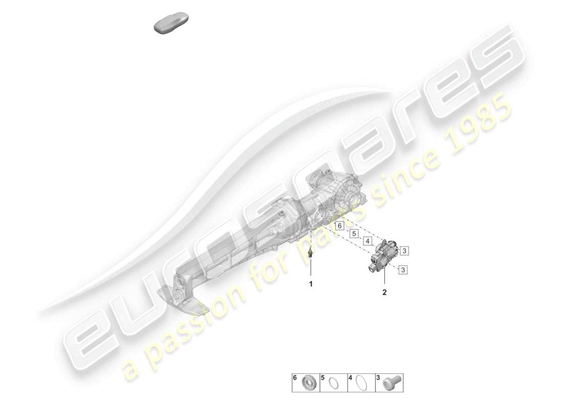 porsche 2021 (992-1 turbo / s) diagrama de piezas de los sensores del diferencial del eje delantero