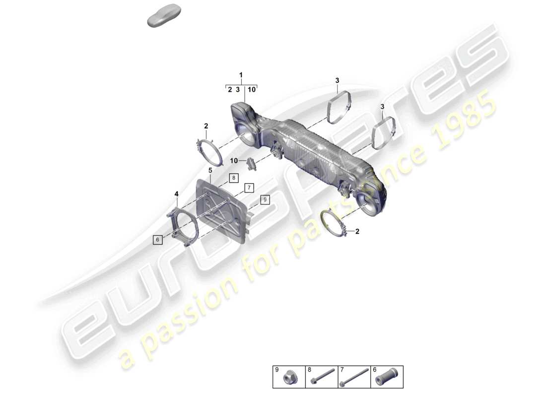 porsche 2026 (992-2 gt3) diagrama de piezas del silenciador