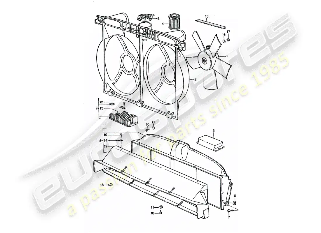 porsche 1992 (928) water cooling 2 diagrama de piezas