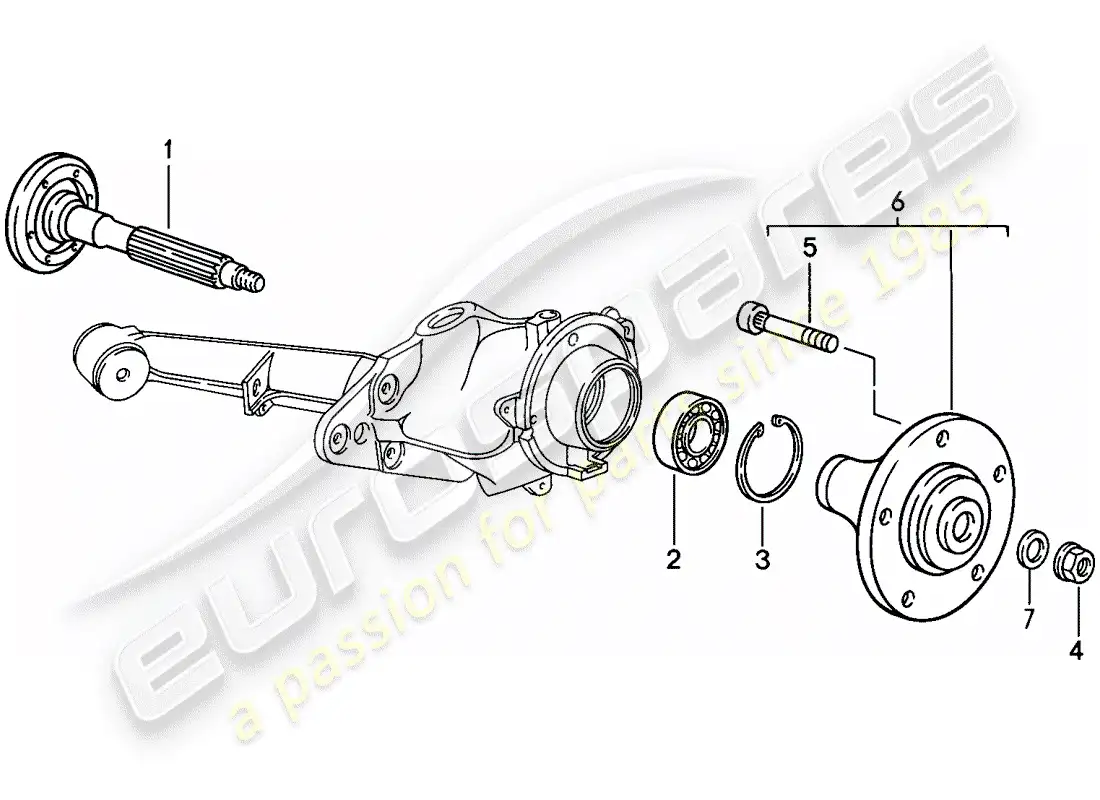 porsche 1988 (944) eje de rueda trasera - lubricantes diagrama de piezas