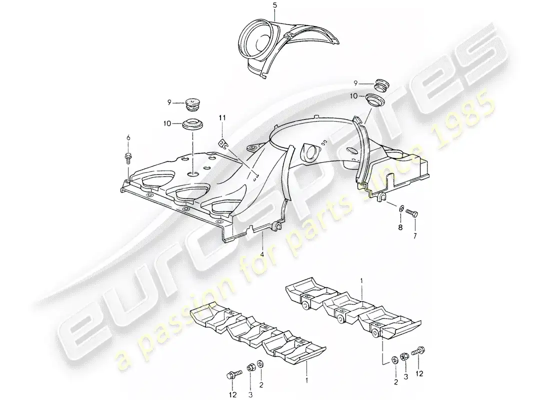 porsche 1998 (993) ducto de aire diagrama de piezas