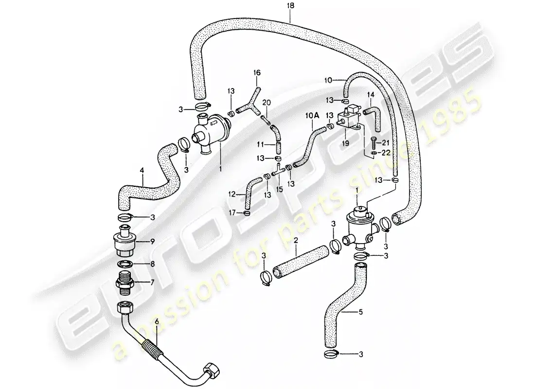 porsche 1993 (964) inyección de aire diagrama de piezas