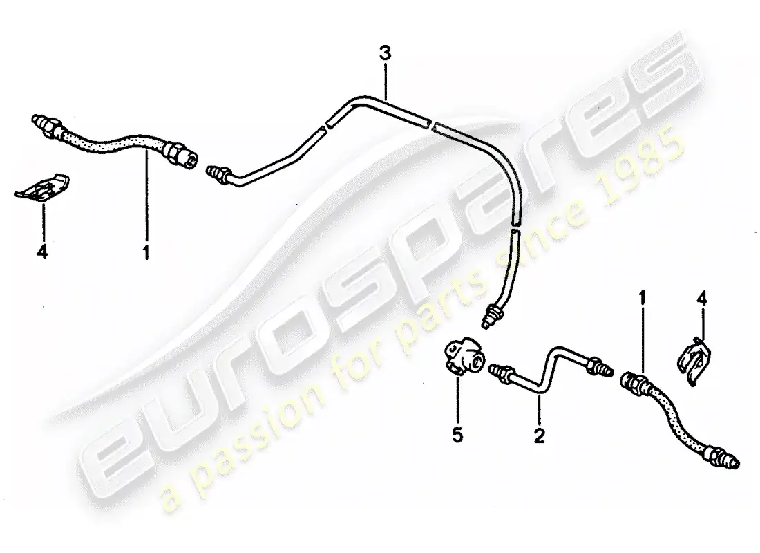 porsche 1994 (928) líneas de freno diagrama de piezas