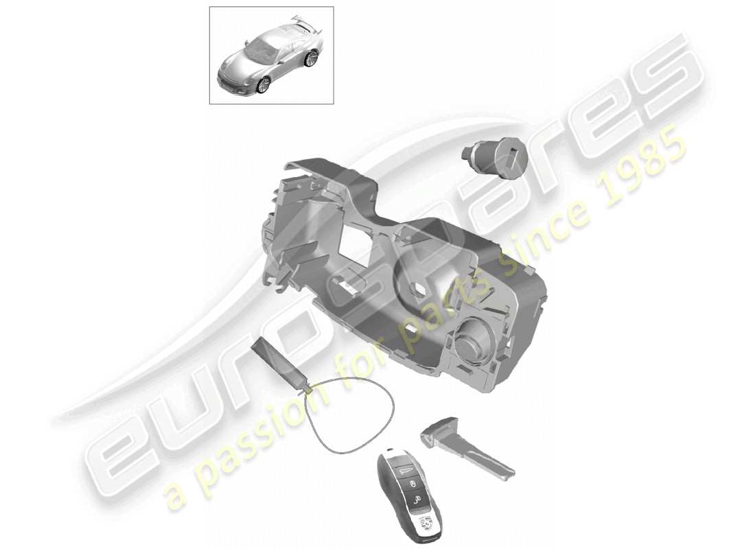 porsche 2021 (991-2 r/gt3/rs) diagrama de piezas del conjunto de reparación 1 de cilindros de cerradura