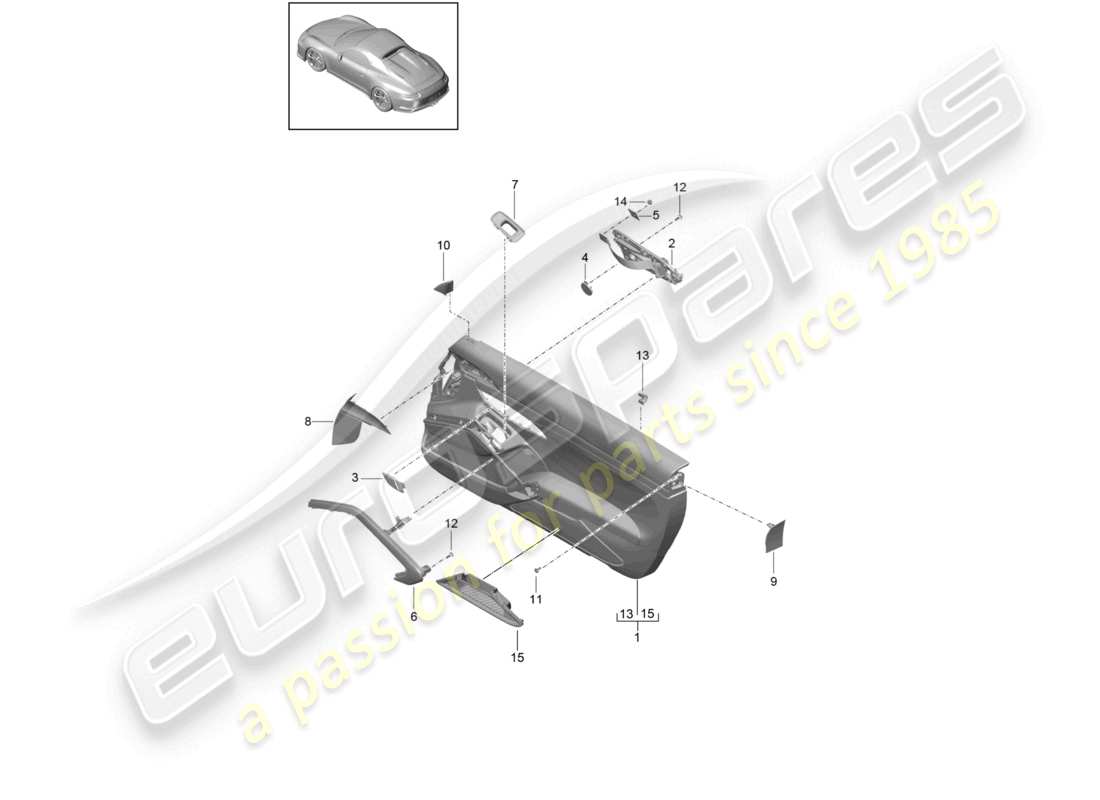 porsche 2021 (991-2 r/gt3/rs) panel de puerta accesorios para vehículos con tapizado de cuero panel de moldura para moldura de puerta diagrama de piezas del speedster de carbono