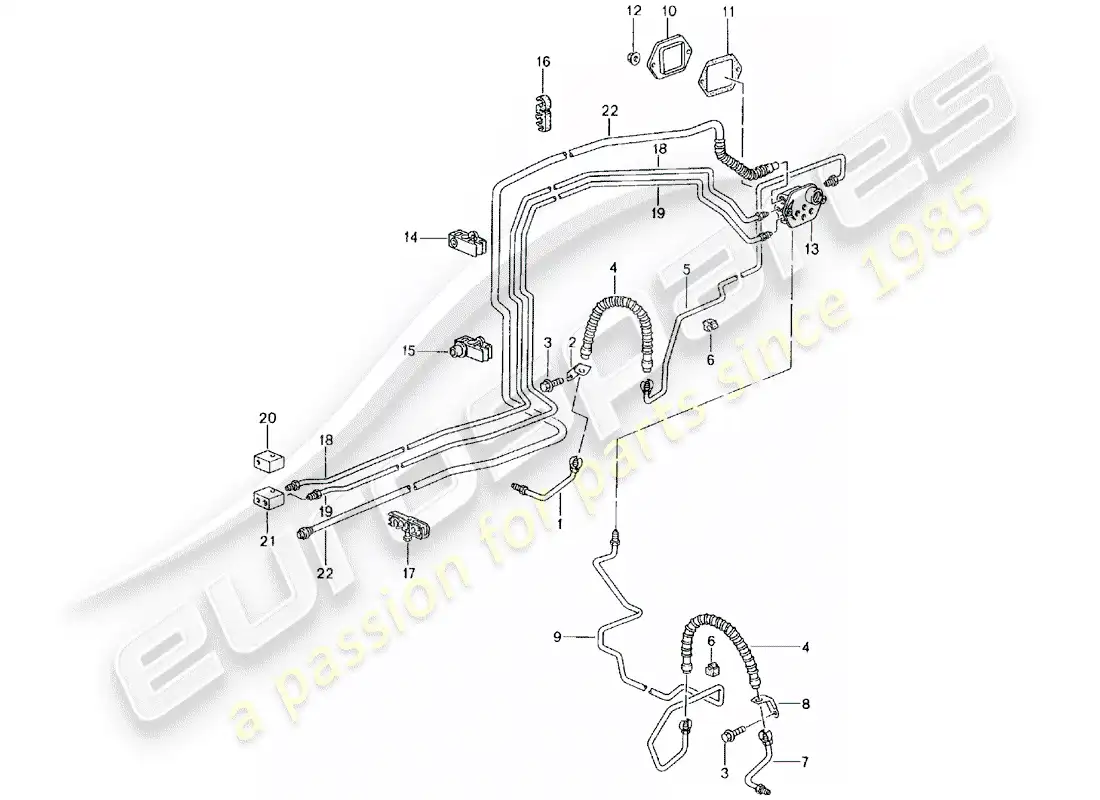 porsche 2005 (996 gt3) tubo de freno - eje delantero - bajos - tubo de vacío diagrama de piezas