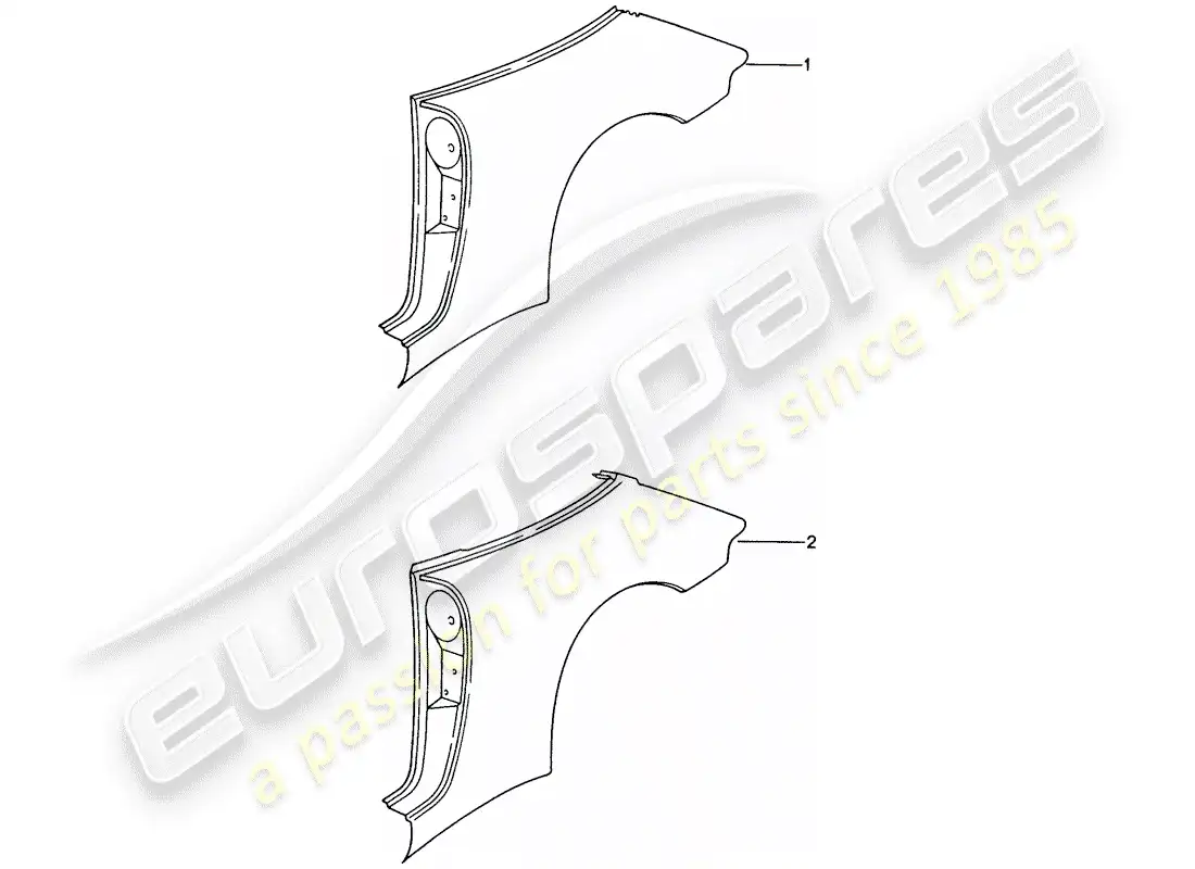 porsche 1998 (993) panel lateral diagrama de piezas