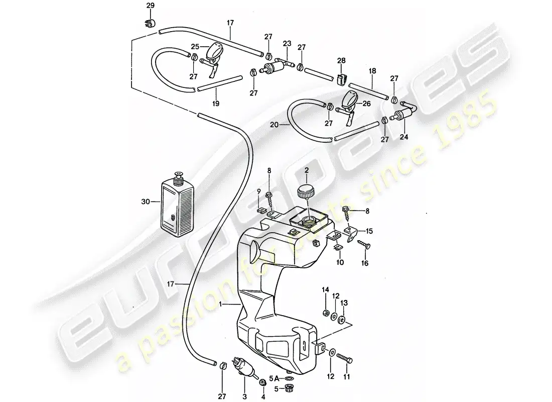porsche 1990 (944) diagrama de piezas de la unidad arandela