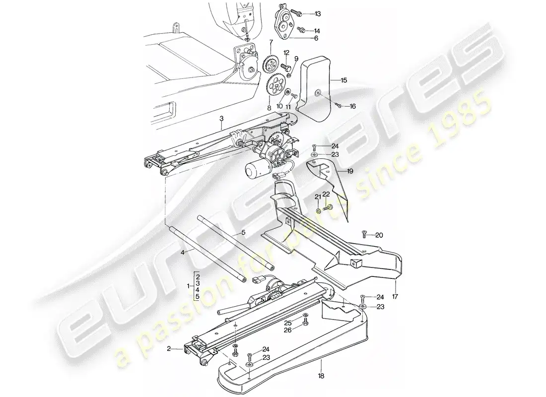 porsche 1985 (928) asiento delantero - equipo eléctrico - d >> - mj 1984 diagrama de piezas