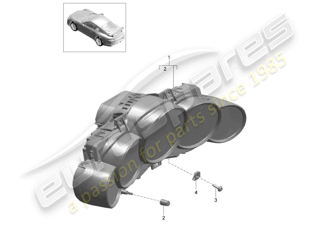 porsche 2021 (991-2 r/gt3/rs) diagrama de piezas del dial d >>- mj 2017 de instrumentos combinados