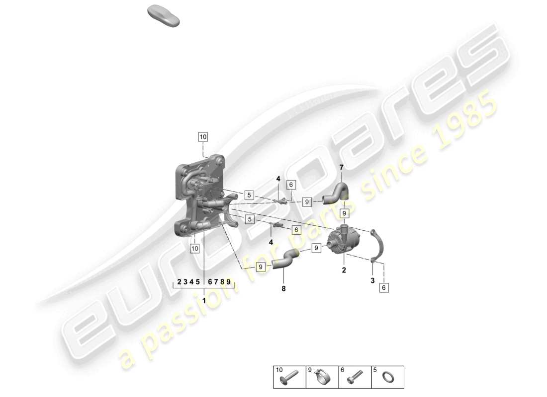porsche 2024 (macan-e) diagrama de piezas del sistema de refrigeración del refrigerante
