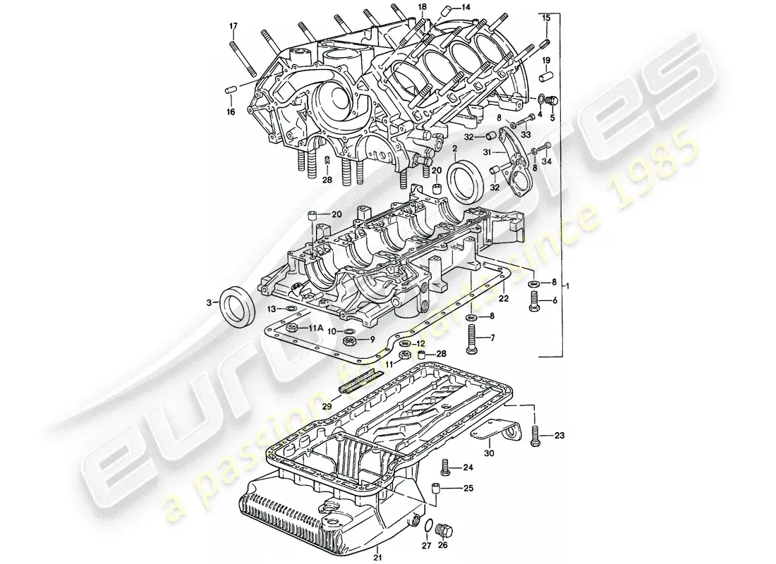porsche 1983 (928) carter - juego de reparación para mantenimiento - ver ilustración: diagrama de piezas