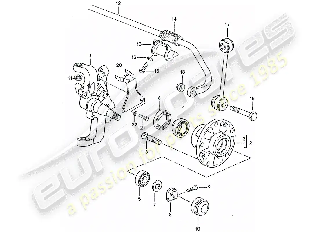 porsche 1989 (928) muñón de dirección - lubricantes diagrama de piezas