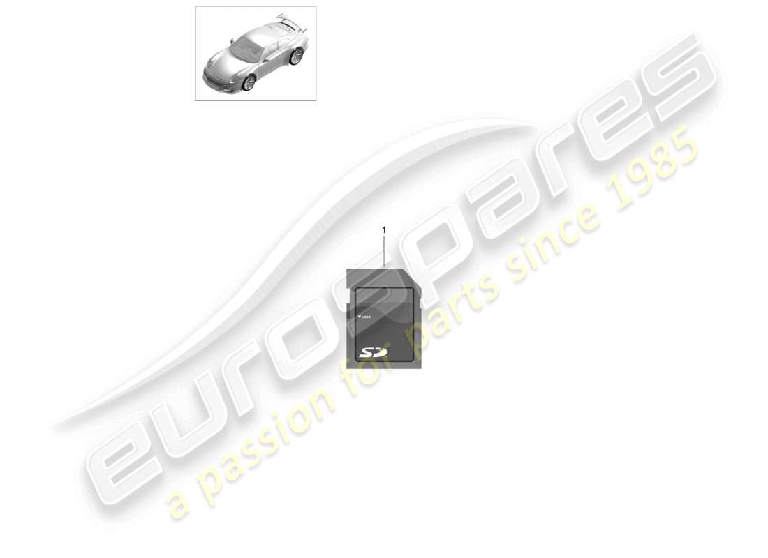 porsche 2021 (991-2 r/gt3/rs) tarjeta sd para actualización del sistema de navegación d - mj 2017>> diagrama de piezas
